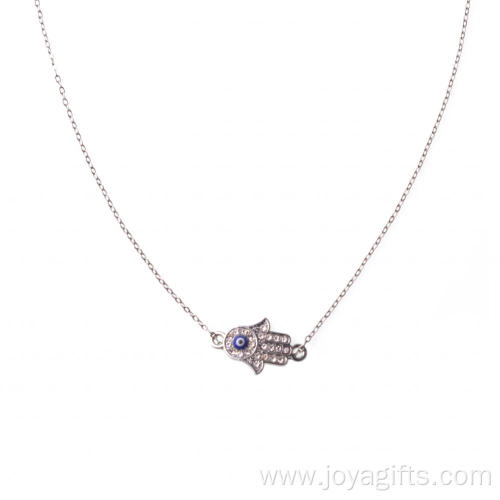 Charms Silver Hand of Fatima Alloy Necklace